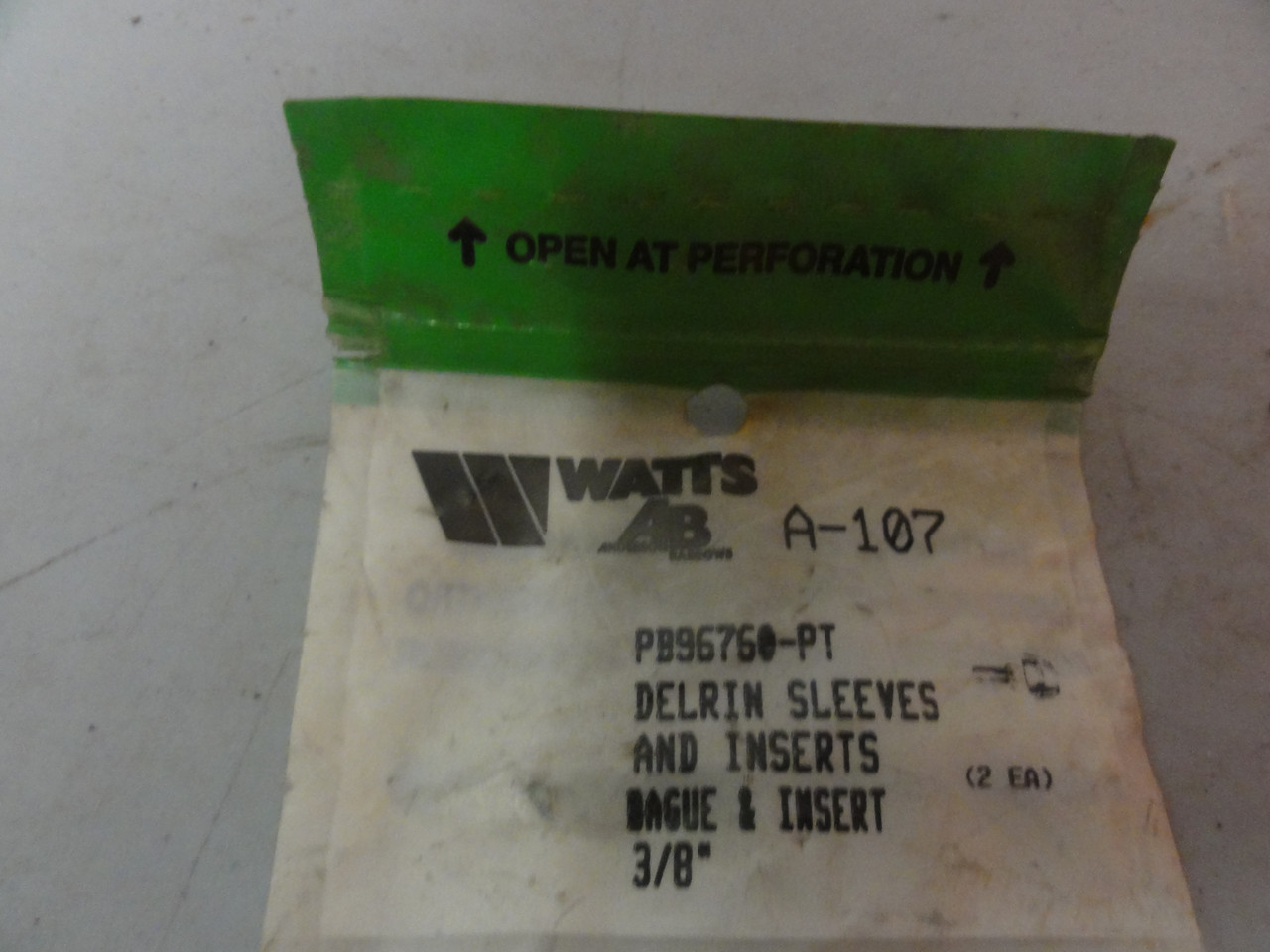 Watts Anderson Barrows A-107 Brass Insert and Delrin Sleeve 3/8" OD New