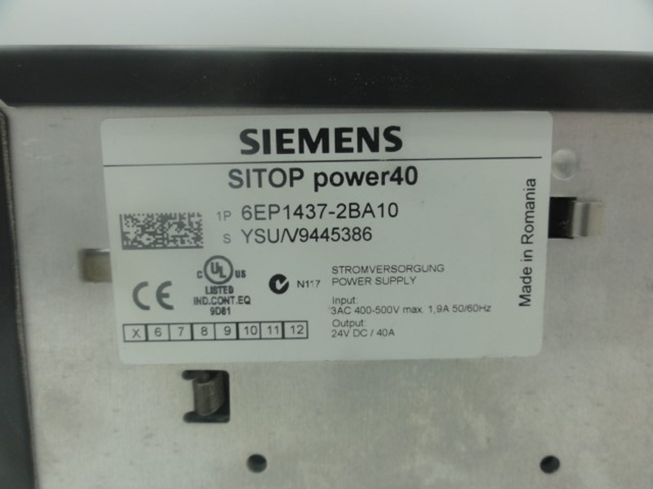 Siemens 6EP1437-2BA10 SITOP Power 40 Power Supply