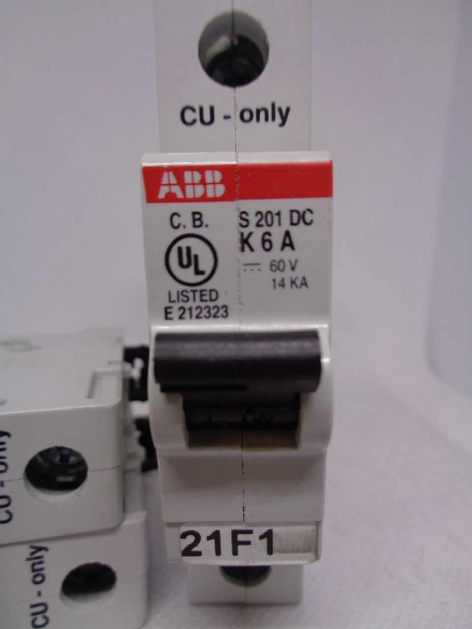 (3) ABB S201 DC Circuit Breakers, K1A, K4A & K6A, 60V, 14KA