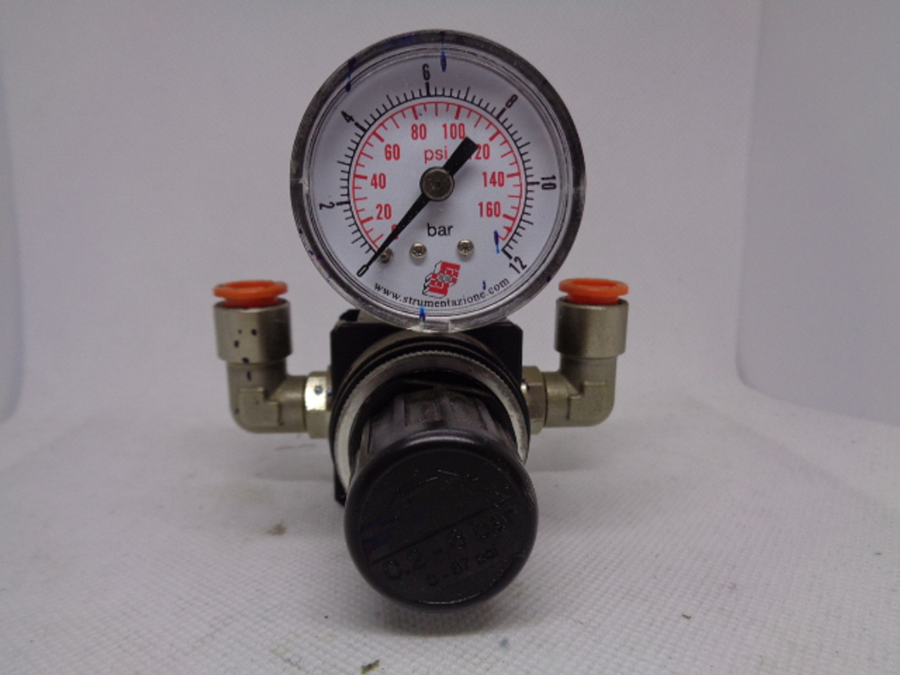 Rexroth 0821302732 Pressure Regulator w/ Bar 160 psi Gauge