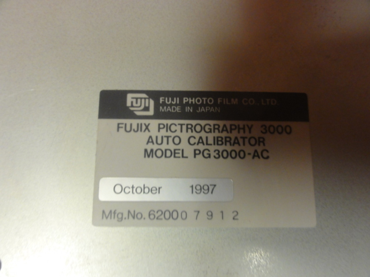 Fujix Pictrography 3000 Model PG3000-AC Auto Calibrator