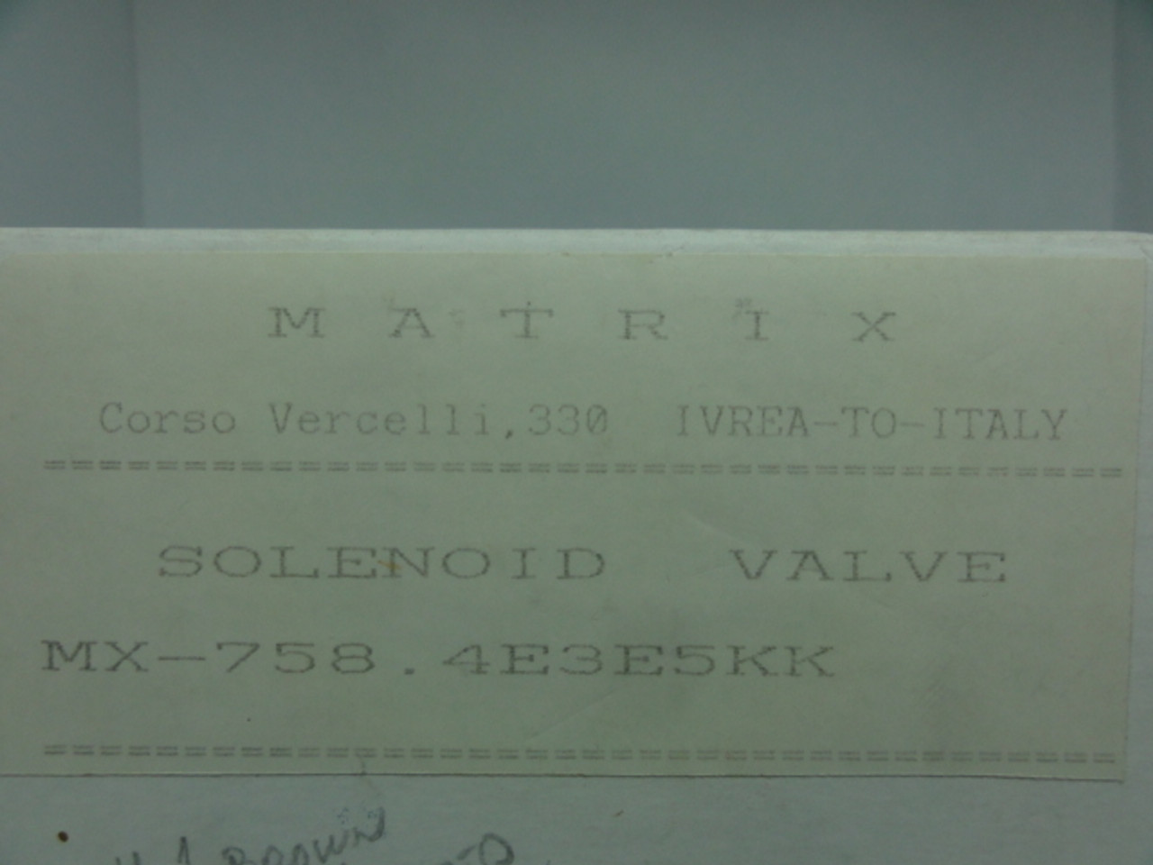 Matrix MX-758.4E3E5KK Solenoid Valve, 0-8 Bar