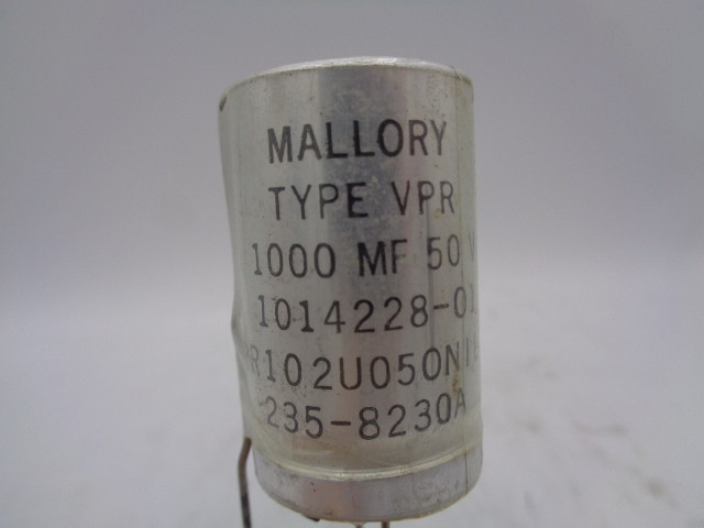 (20) Mallory VPR 102U050NIL6T 1000MF 50V, 2358230A Capacitors