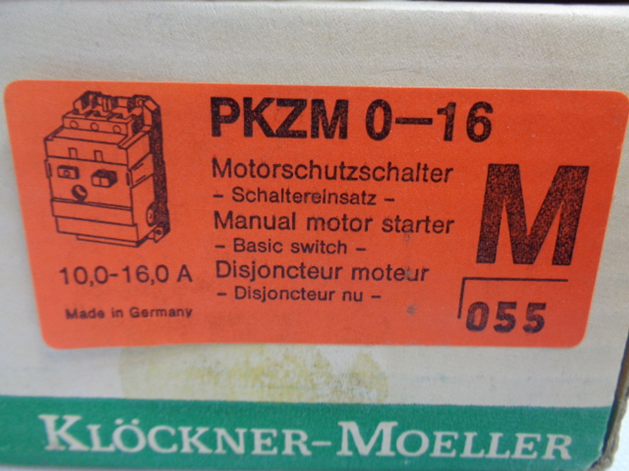 Klockner Moeller PKZM 0-16 Manual Motor Starter (Box of 2) 10,0 - 16,0A