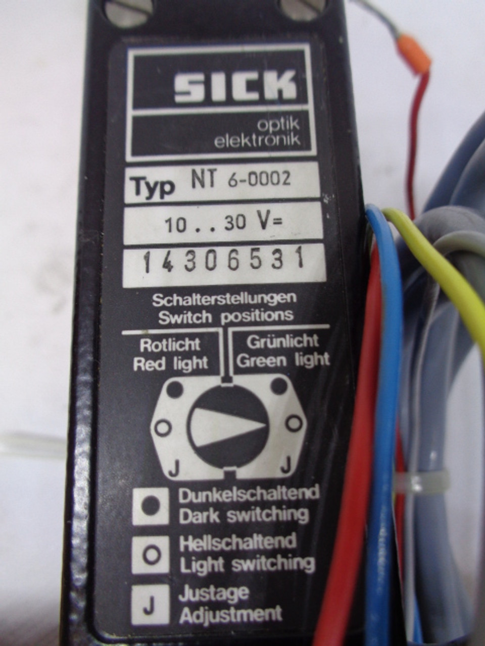 SICK Type NT6-0002 Contrast Sensor, DC 10-30V