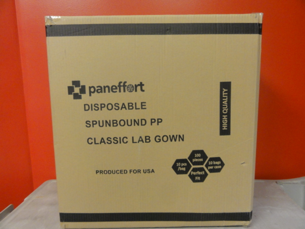 Case/ Paneffort Disposable SPUNBOUND PP SPLG-ZFTC-1X Classic Lab Gown (100 Pieces)
