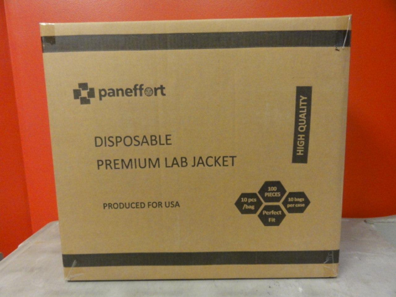 Case/ Paneffort Disposable Premium SMLC-SFKC-1M Lab Jacket (100 Pieces)