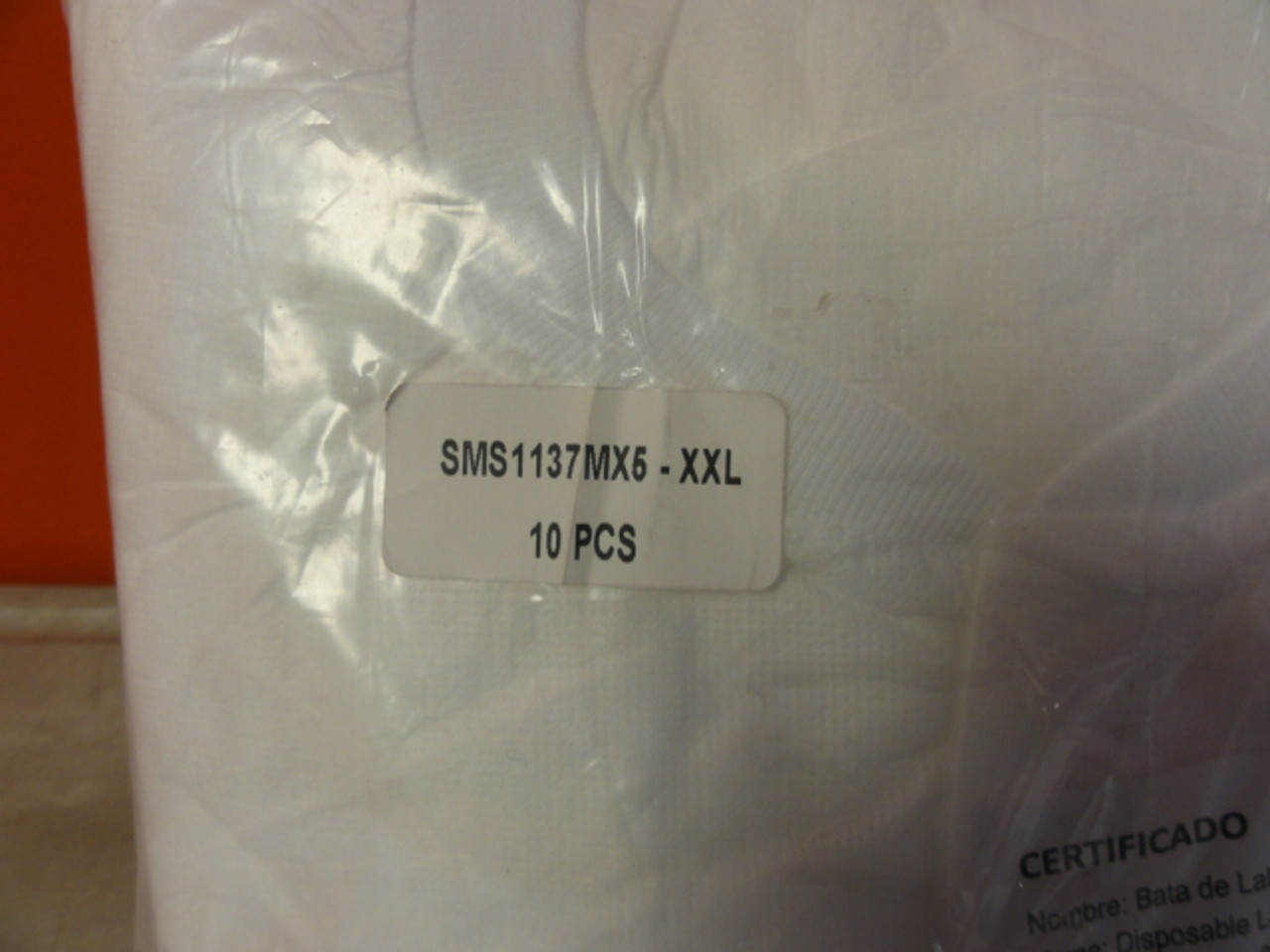 6 Bags of 10 SMS Level 2 Labcoat, White, Size: XX-Large (60 Pieces)