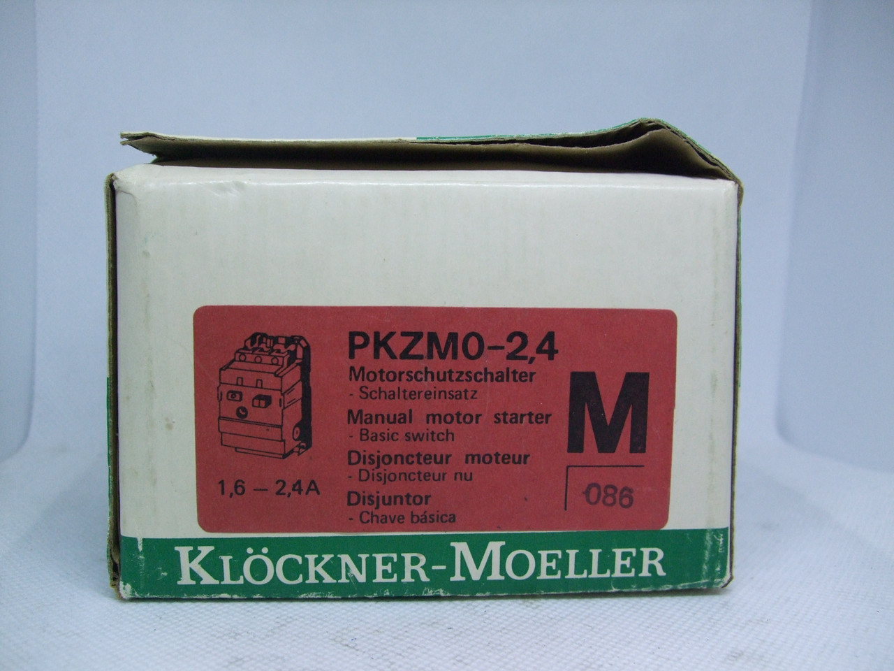 Klockner Moeller PKZMO - 2,4 Manual Motor Starter, 1,6- 2,4A