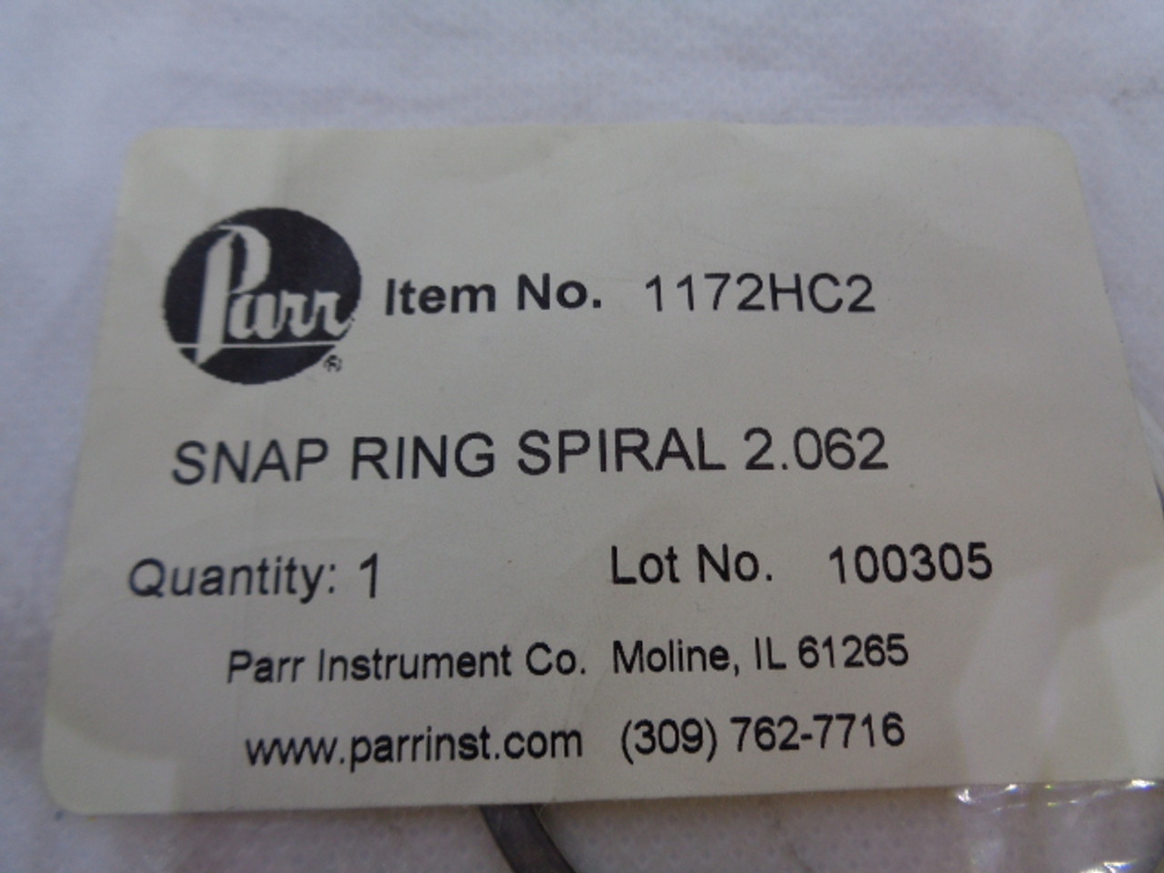 PARR 1172HC2 Snap Ring Spiral 2.062