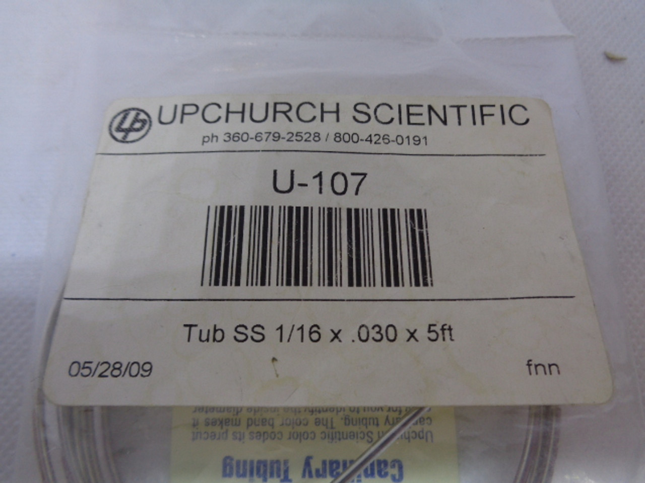 Upchurch Scientific U-107 Tub SS 1/16 x .030 x 5ft.