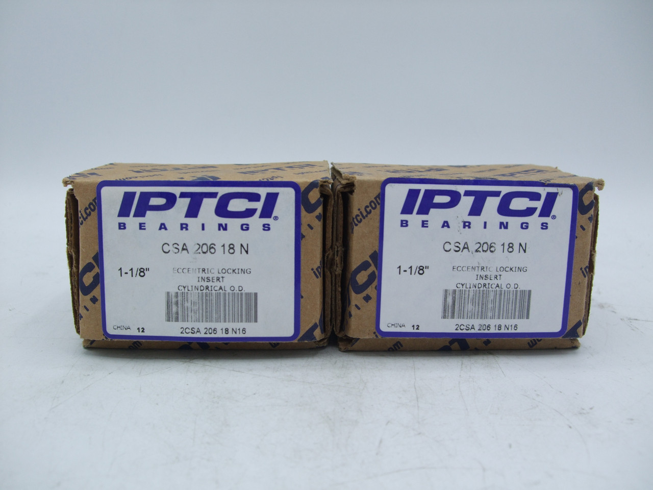 (Set of 2) IPTCI Bearings CSA 206 18N 1-1/8" Eccentric Locking Insert - *New*