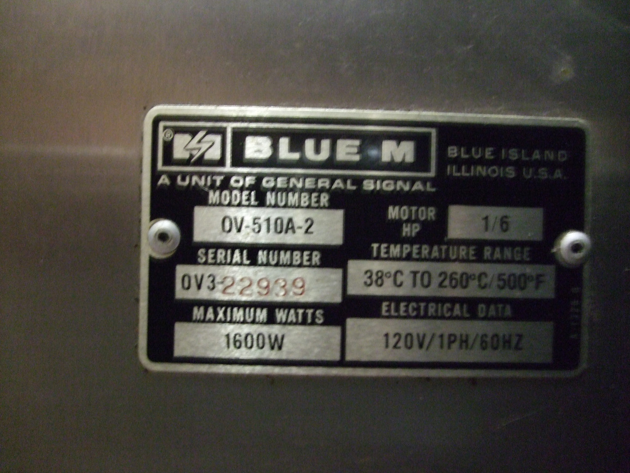 Blue M OV-510A-2 1600W Stabil-Therm Gravity Lab Oven