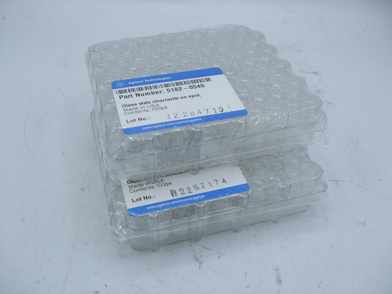 (2) Agilent 5182-0546 Glass Vials Clear/Write on Spot - *New*