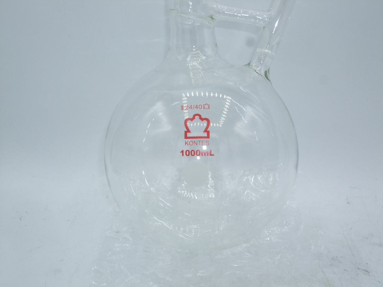 Kontes 213210-1000 Airless Flask: 1,000 ml- Metric, Borosilicate Glass, Stopper