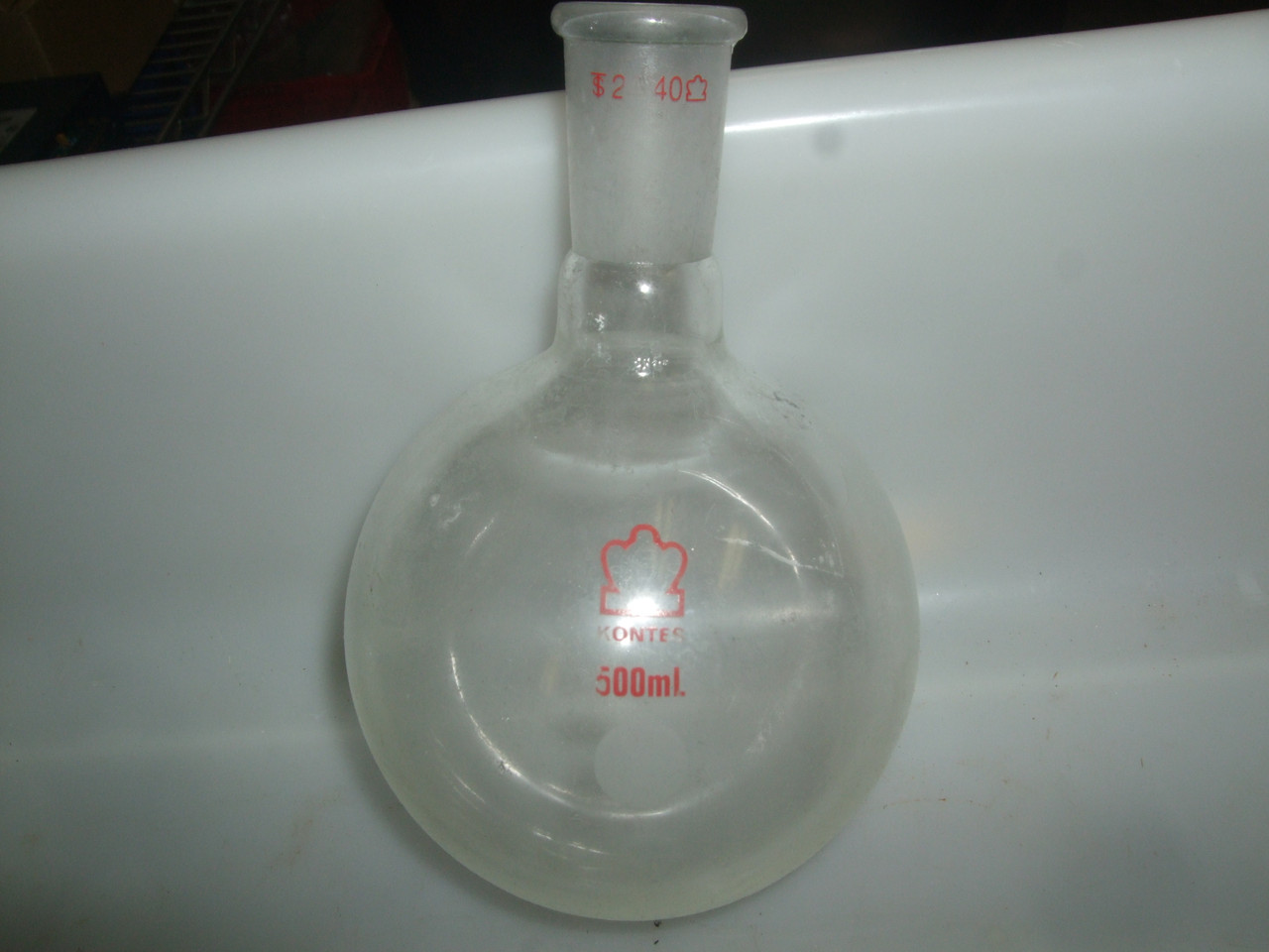 KONTES 500mL Single Neck Round Bottom Boiling Flask Heavy Wall 24/40