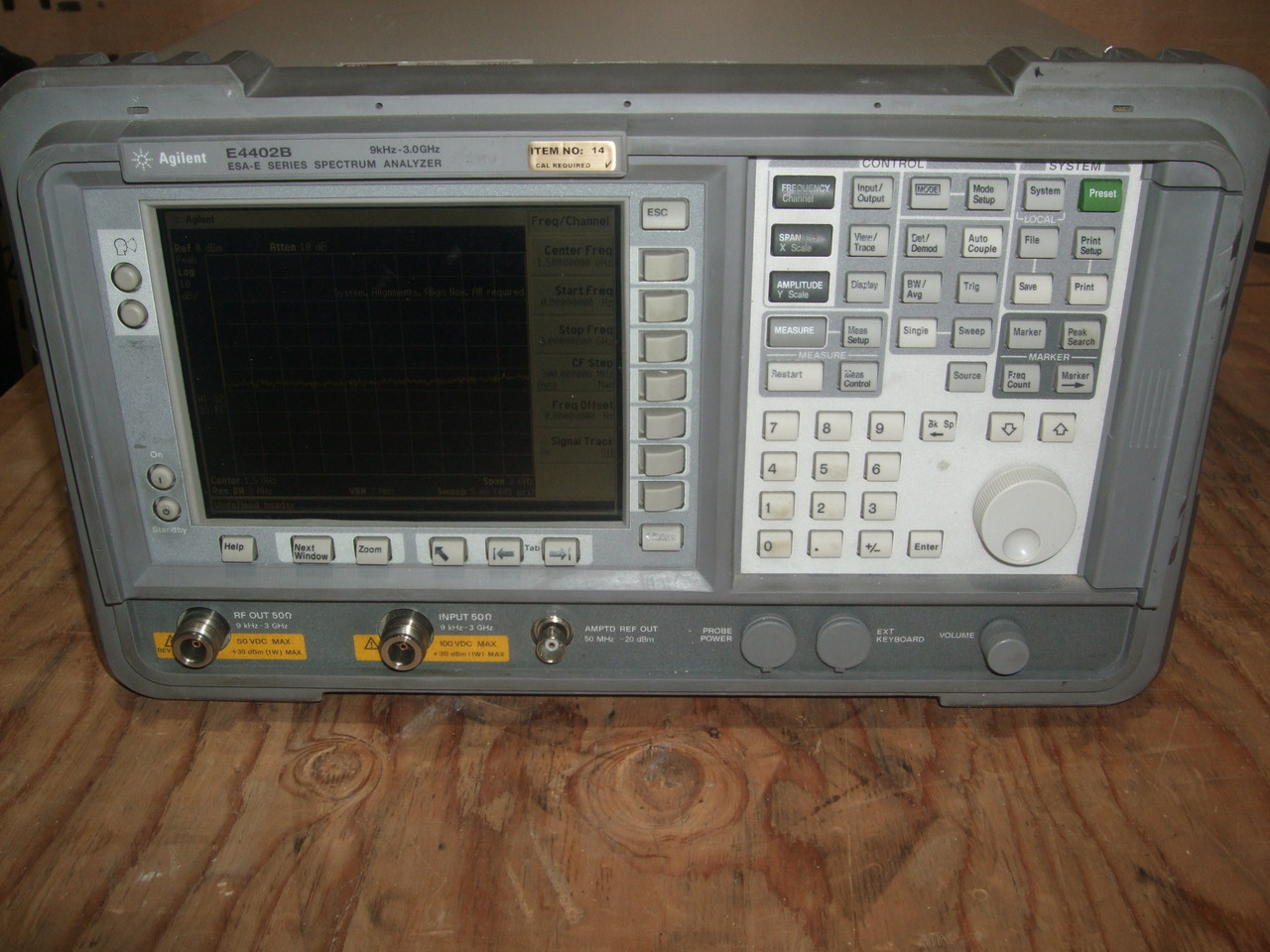 HP Agilent Keysight E4402B Spectrum Analyzer OPT *1D5 1D6 1DN 1DR 1DS A4H AYX BAA*