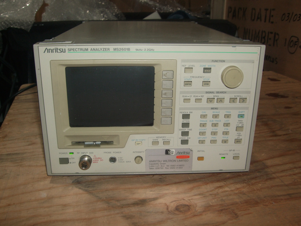 Anritsu MS2601B 9 kHz to 2.2 GHz Spectrum Analyzer