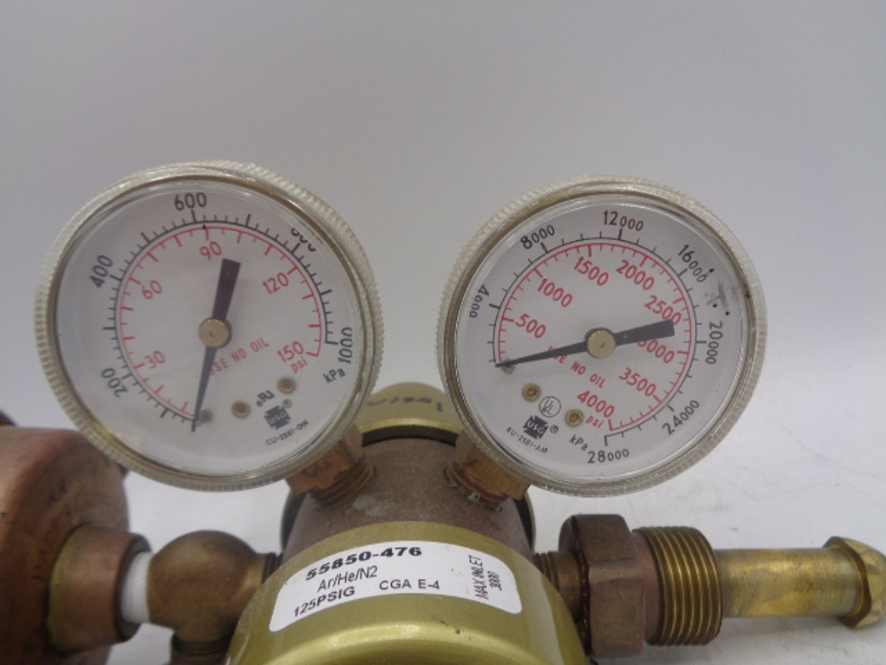 Harris 44715 Pressure Regulator w/VWR 55850476 125 psi Gas Regulator