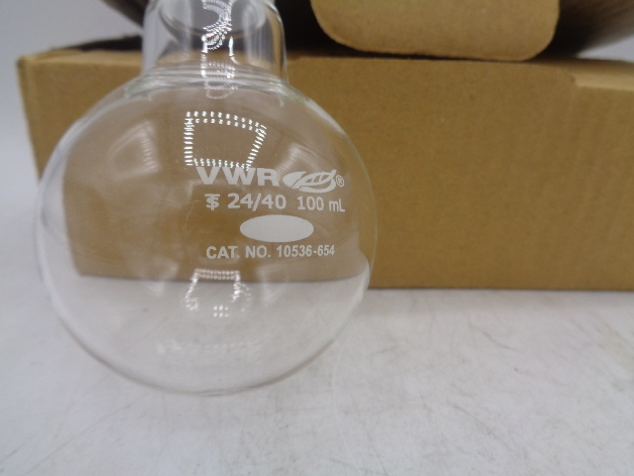 (2) VWR 100mL Round Bottom Boiling Flask Cat. 10536-654