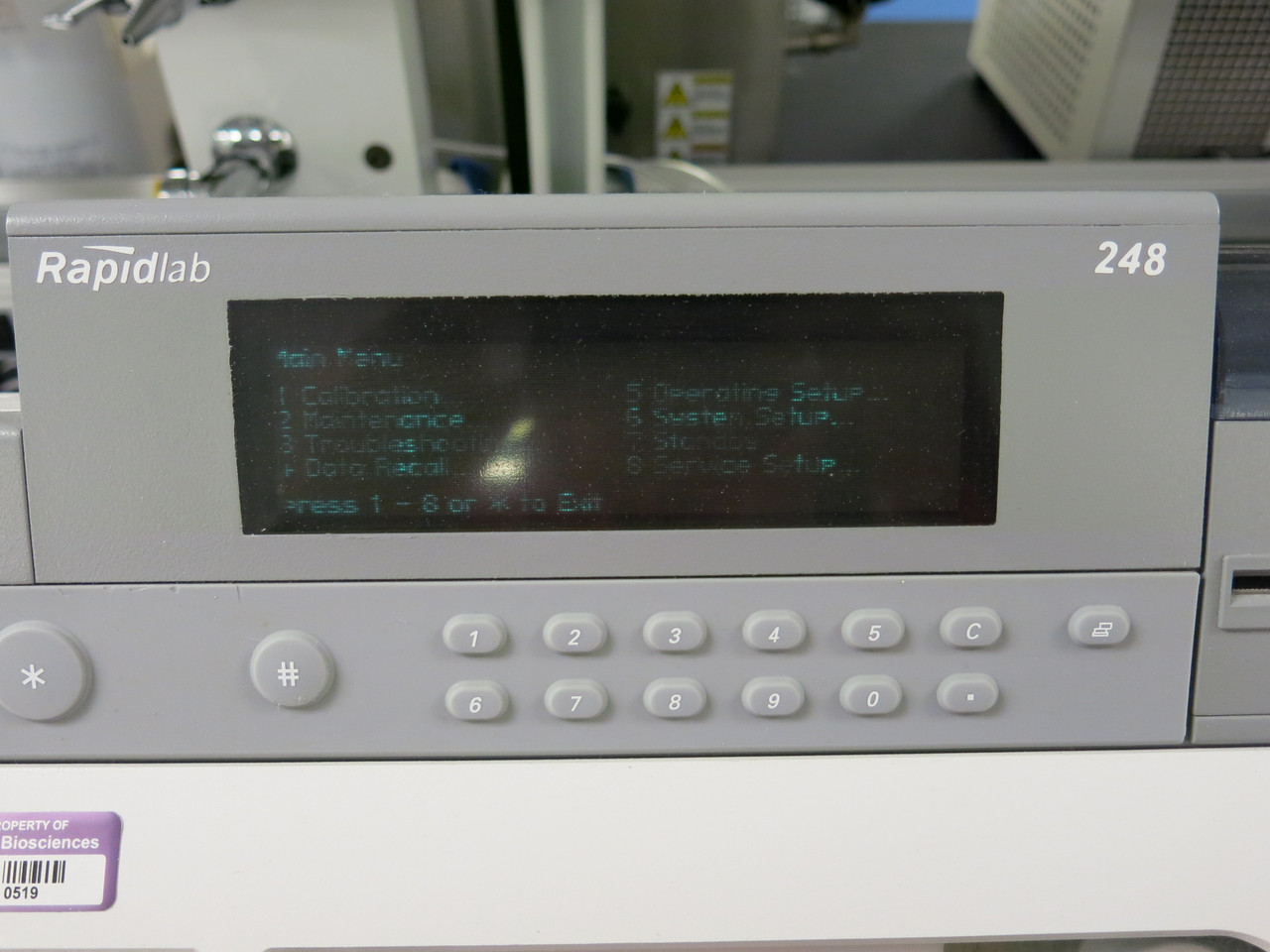 Siemens Rapid Lab Model 248 pH/Blood Gas Analyzer w/ Computer & Accessories