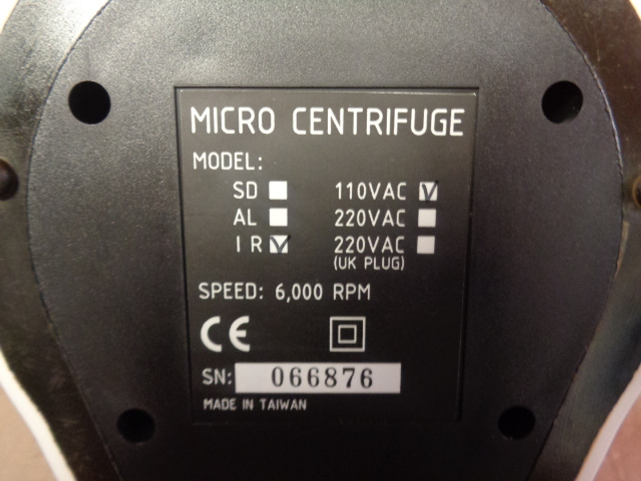 USA Scientific 1R Micro Centrifuge, 6,000 RPM, 110VAC