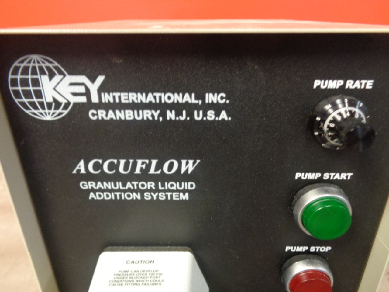 Key International AccuFlow Granulator Liquid Addition Metering System w/ Pump
