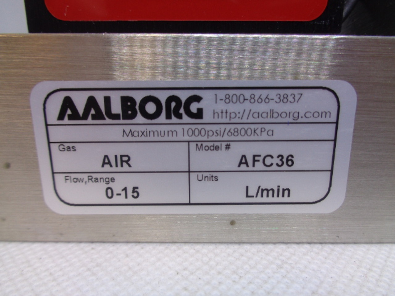 AALBORG AFC3600 Mass Flow Controller, AIR, 0-15 Range, L/min