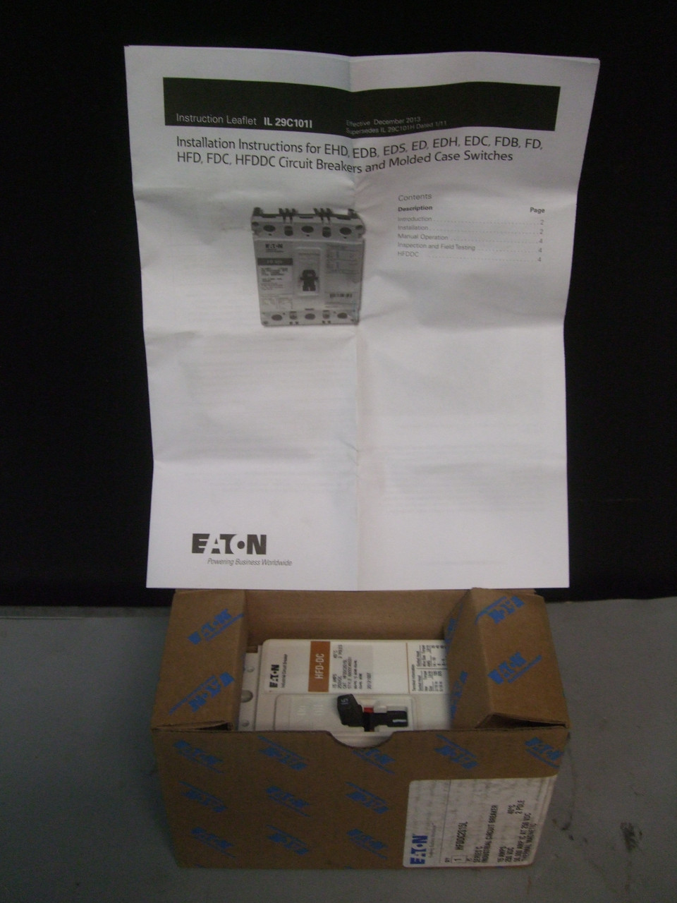 Eaton HFDDC2015L 2 Pole Industrial Circuit Breaker, 15 Amps - New In Box