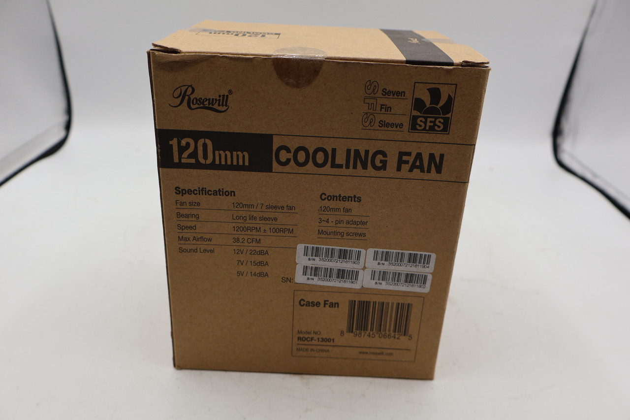 Rosewill ROCF-13001 120mm Cooling Fan 4 Pack