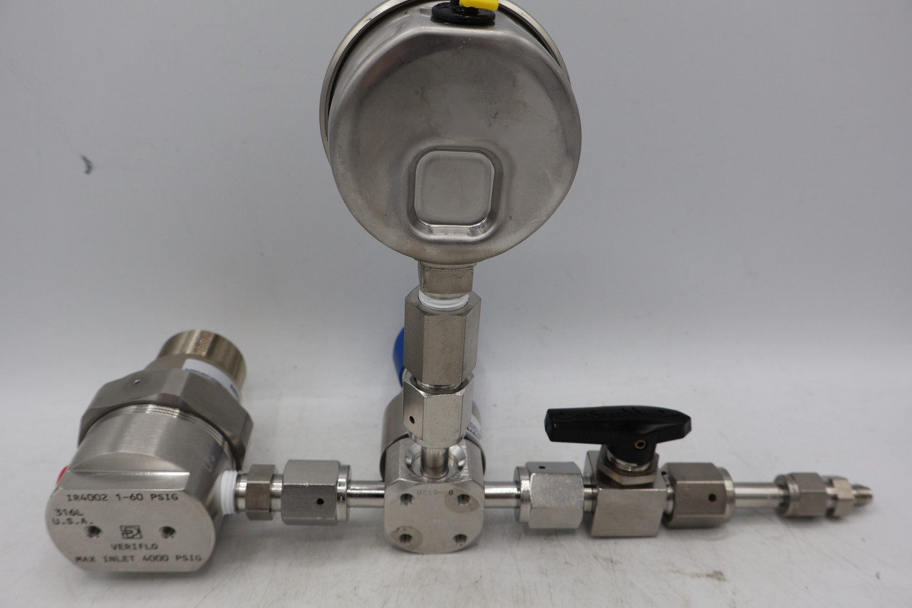 Parker Veriflo SQMICRO303PFSFFF Low Pressure Regulator W/ IR4002SK6259 Pressure Regulator