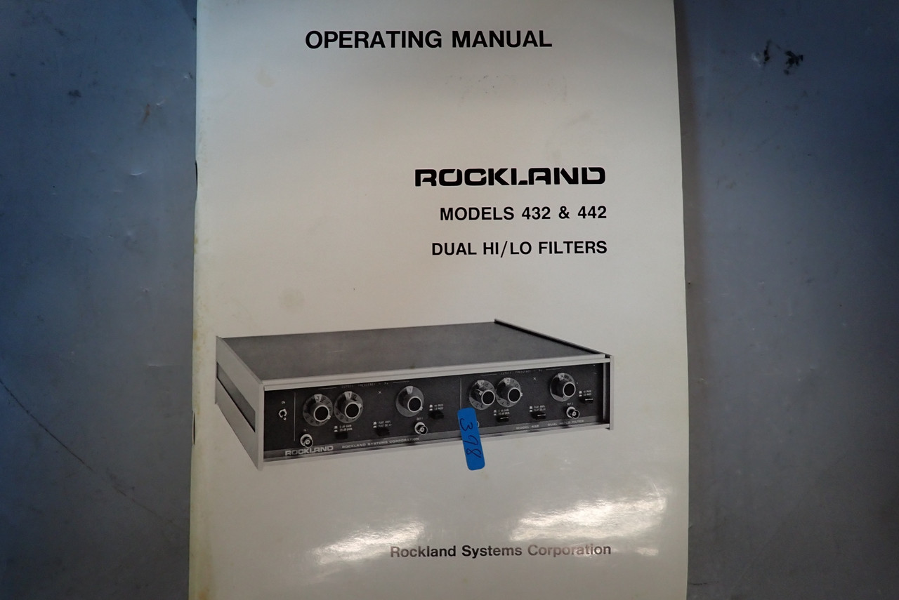 Rockland 442 Dual Hi/Lo Filter 115/230 VAC