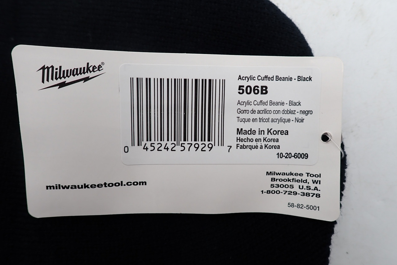 Milwaukee 506B Acrylic Cuffed Beanie - Black