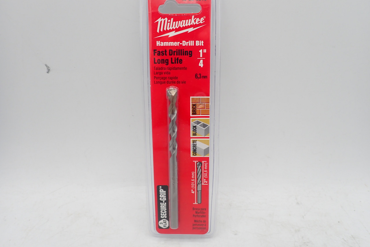 Milwaukee 48-20-8810 Hammer Drill Bit 1/4" Lot of 4