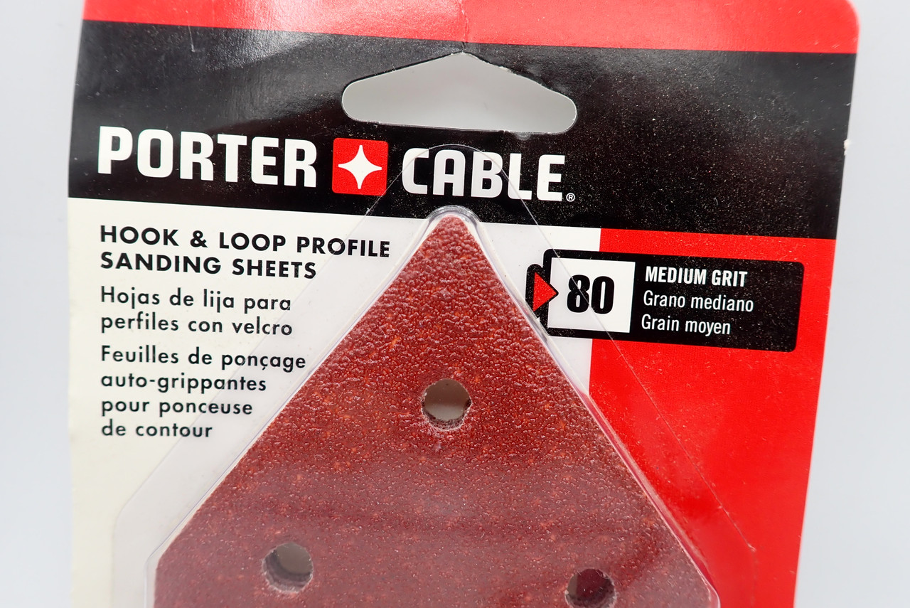Porter Cable 767600805 80 Grit Hook & Loop Profile Sanding Sheets 5 Pack