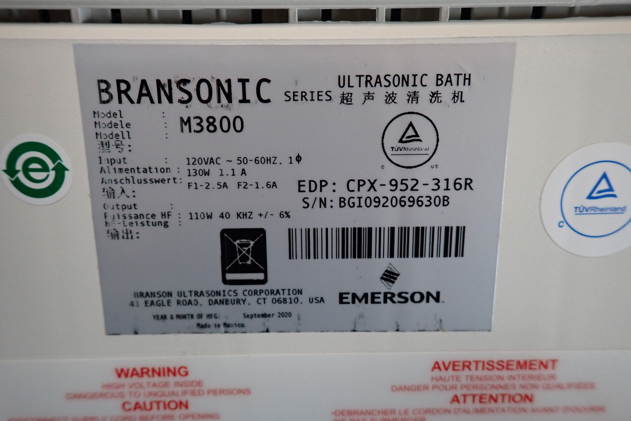 Emerson Bransonic M3800 Mechanical Ultrasonic Unit
