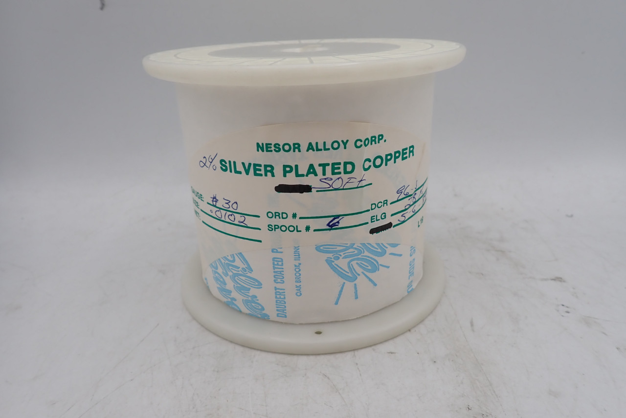 Nesor Alloy Corp. 30 Gauge .0102" Silver Plated Copper Wire 5lbs