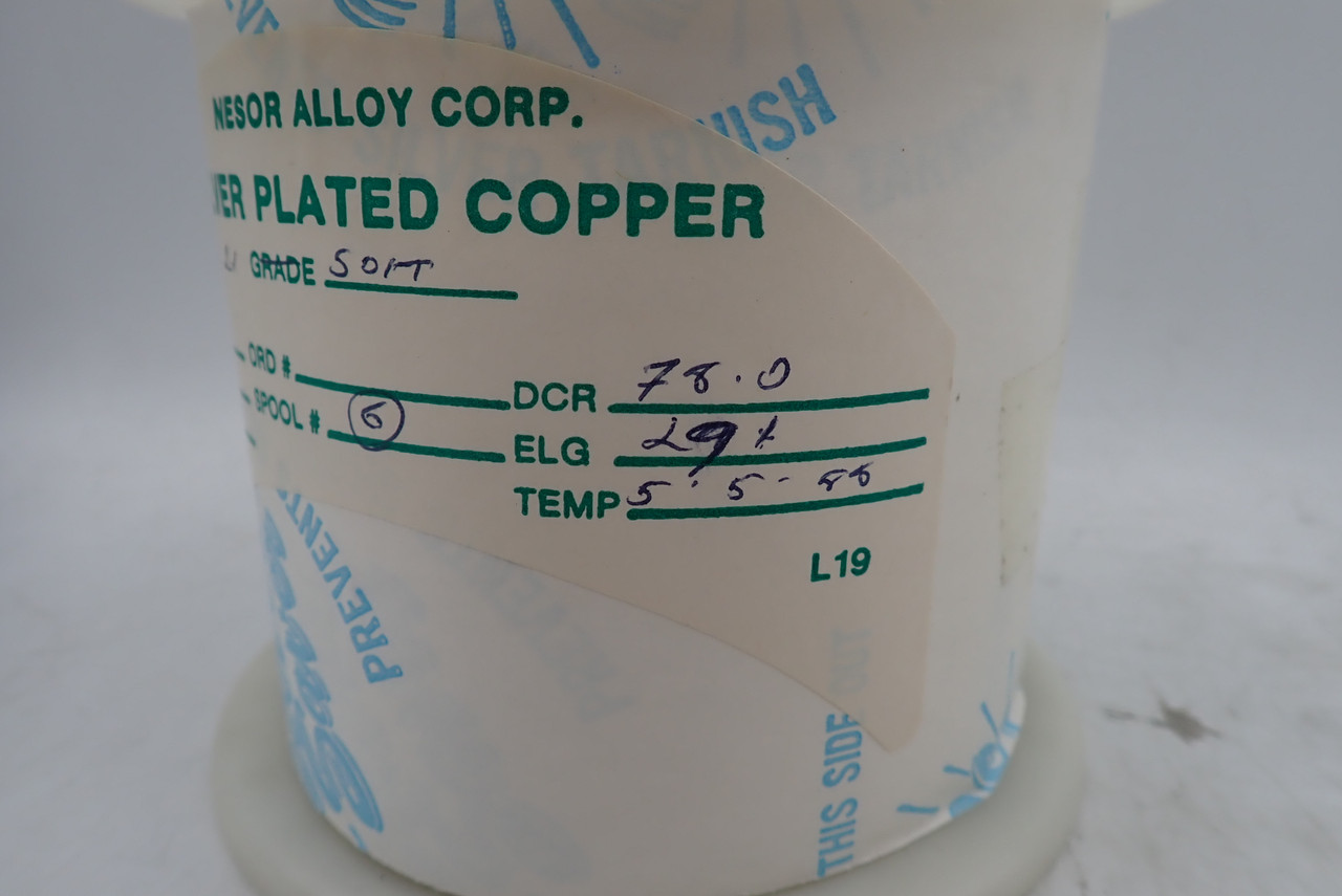 Nesor Alloy Corp. 29 Gauge .0114" Silver Plated Copper Wire 5lbs
