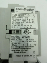 ALLEN BRADLEY CAT# 100-C09E*10 SER. A CONTACTOR W/ CAT# 193-EECB SER C RELAY