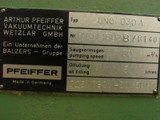 PFEIFFER TYPE UNO 030A VACUUM PUMP, 30m3/h, W/AEG MOTOR 90SX4
