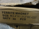 Case of (60) Ferrite Magnets, Size: 3.4" x 1.312" x 0.425" - NEW