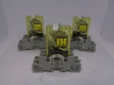 (3) IDEC SY2S-05 (97903) Relay Sockets w/ RY225-U (57702) Relays