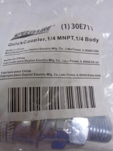 Speedaire 30E711 Quick Coupler, 1/4 MNPT, 1/4 Body - NEW
