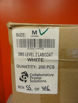 Case/ SMS Level 2 Labcoat, White, Size: Medium, (200 Pieces)
