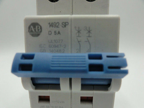 (2) Allen Bradley (AB) 1492-SP 5 Amp, Miniature Circuit Breakers