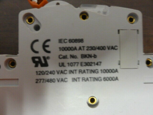 LS Breaker Model BKN-b, 20A Circuit Breaker - 3-Pole, 240 VAC, Type: D