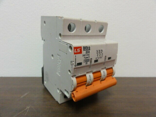 LS Breaker Model BKN-b, 20A Circuit Breaker - 3-Pole, 240 VAC, Type: D