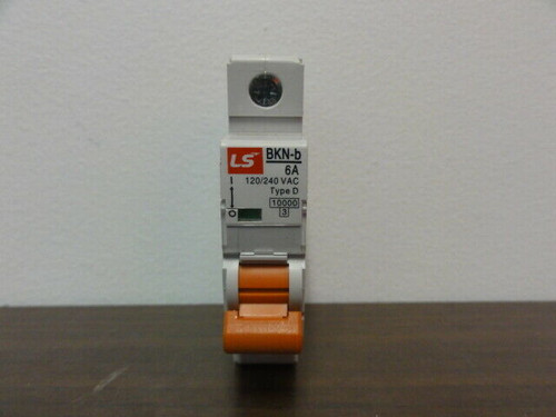 LS Breaker Model BKN-b, 6A Circuit Breaker - 1-Pole, 120/240 VAC, Type: D