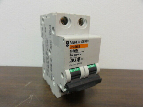 MERLIN GERIN C60N CIRCUIT BREAKER - multi 9 4A type D 480VAC