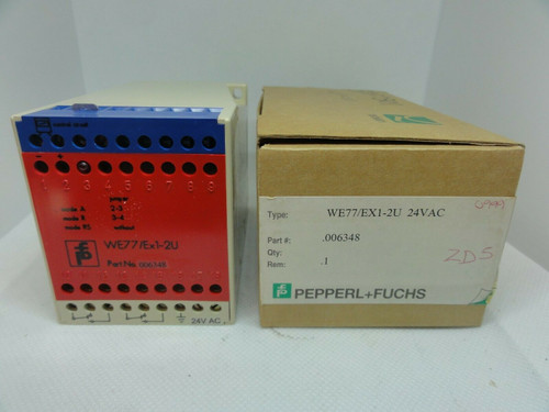PEPPERL+FUCHS MODEL WE77/EX1-2U SAFETY RELAY SWITCH ISOLATOR, 24VAC *NEW*